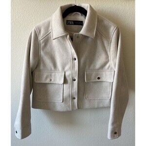 Zara Cropped Soft Jacket Size L Large